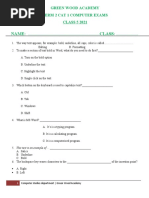 STD 5 Computer Exam Term 2 Cat 1 Computer Exams