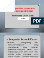 ANALISIS PERSONIL KANTOR