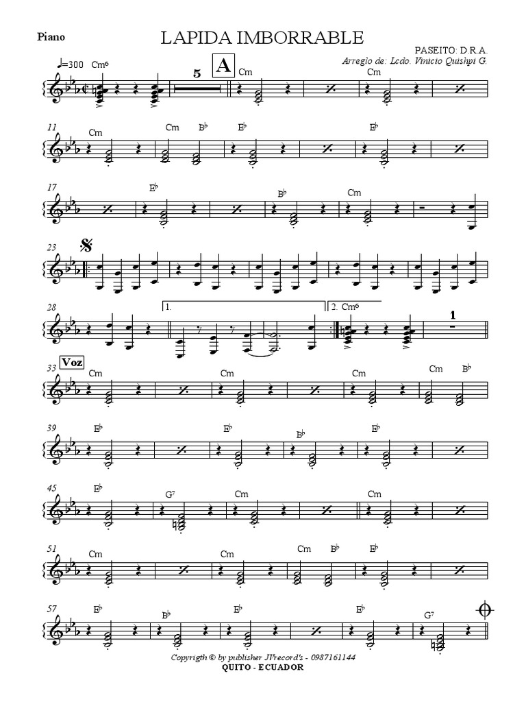 Lapida Imborrable : Piano | PDF