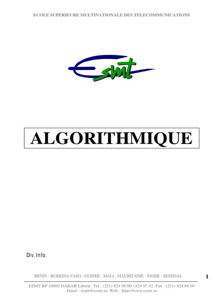 Cours d'Algorithmique ESMT | PDF | Langage de programmation | Programmation