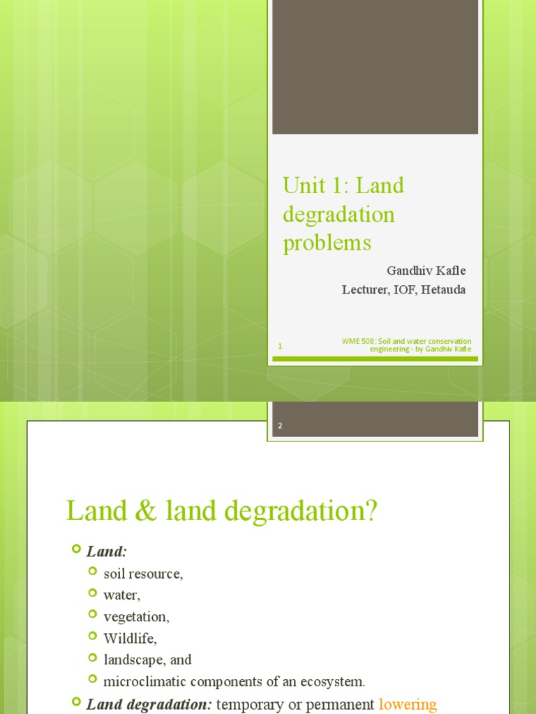 Unit 1 Introduction To Land Degradation | PDF | Erosion | Environmental ...
