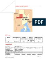 Briefer Talaingod, Davao Del Norte: Rank Muncipalit Y Number of Votes Total Number of Voters Percentage of Votes