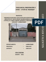 Plan de Prevencion Covid-19 - en Obra - Colegio Cesar Vallejo