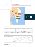 Briefer Caraga, Davao Oriental: Rank Muncipalit Y Number of Votes Total Number of Voters Percentage of Votes