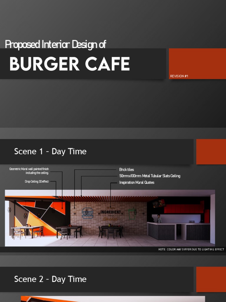 Interior Design Proposal for Burger Cafe | PDF