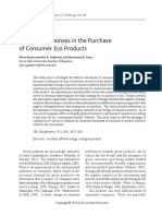 Affective Responses in The Purchase of Consumer Eco-Products