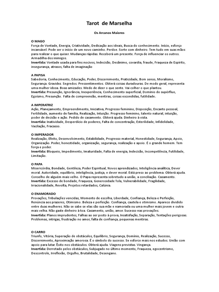 Tarot de Marselha | PDF | Amor | Renascimento