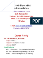 EEE1008-Bio-medical Instrumentation: Introduction To The Course