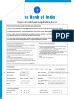 State Bank of India: Xpress Credit Loan Application Form