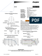 Energizer Cr2016: Product Datasheet