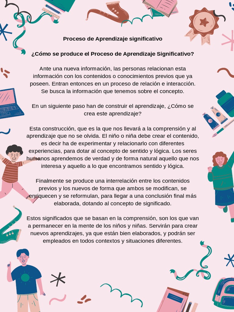 Proceso de Aprendizaje Significativo ¿Cómo Se Produce El Proceso de ...