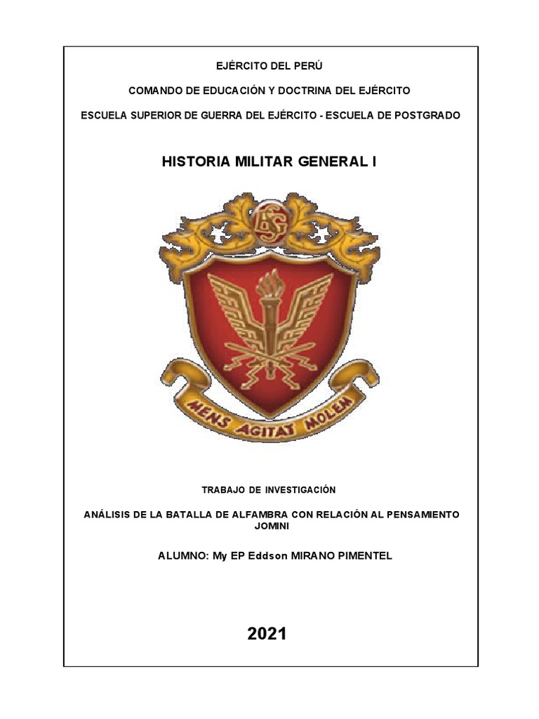 Análisis De La Batalla De Alfambra Desde El Punto De Vista Del Pensador