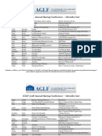 AGLF 2018 Annual Spring Conference - Attendee List