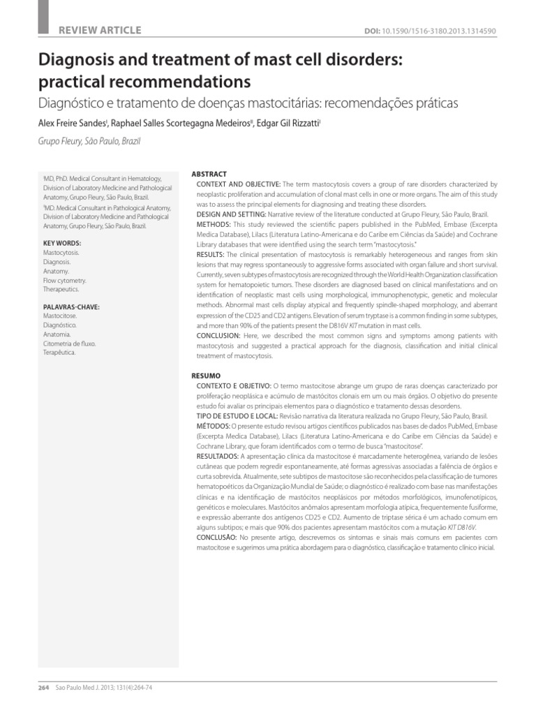 Mast Cell Disorders: Diagnosis & Treatment Guide | PDF | Leukemia ...