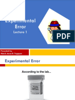 Experimental Error: Presented By: Marck Jason B. Tagapan