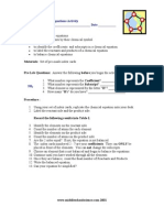 Balancing Chemical Equations Activity