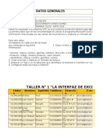 Taller N 1 RESUELTO La Interfaz de Excel 2016