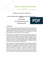 Instrucción Pastoral Sobre La Vacunación Contra El COVID-19