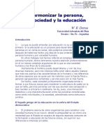 Cómo Armonizar A La Persona Con La Sociedad y La Educación