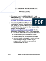 Promal2012 Software Package A User Guide: Vista, Windows 7 and WINDOWS 8 Users. The PROMAL2012 Software and