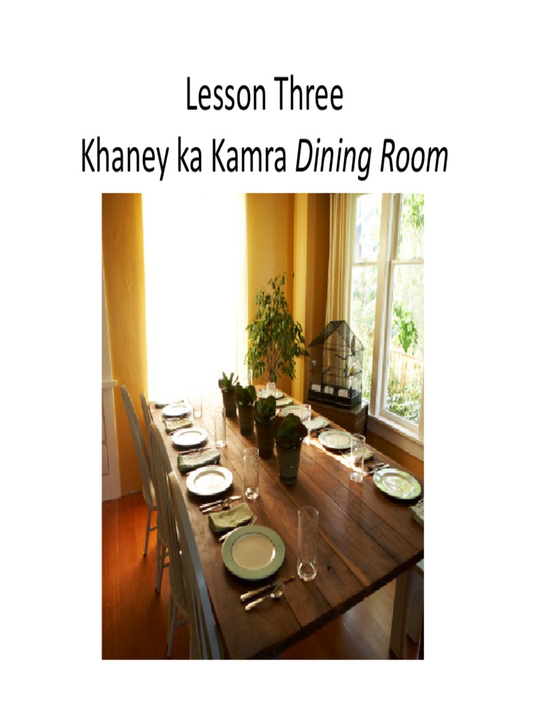 Dining Room Vocabulary & Grammar | PDF | Linguistics | Grammar