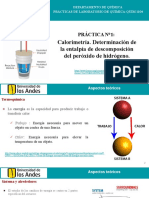 Calorimetría del peróxido de hidrógeno