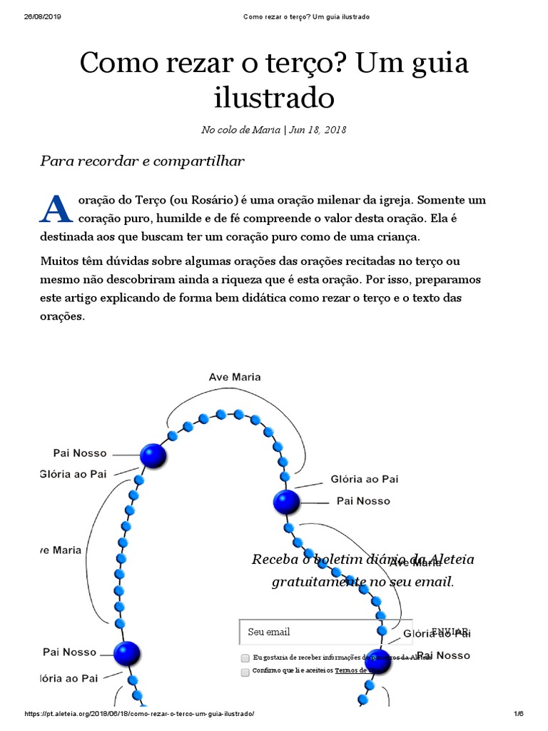 Guia Ilustrado para Rezar o Terço | PDF | Rosário | Oração