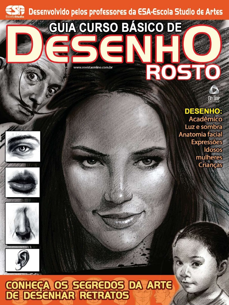 Guia Curso Básico de Desenho-Rosto | PDF | Crânio | Rosto, image size:768x1024