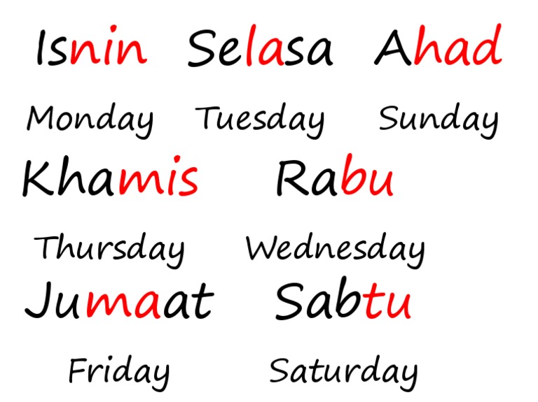 Hari Dalam Seminggu | PDF