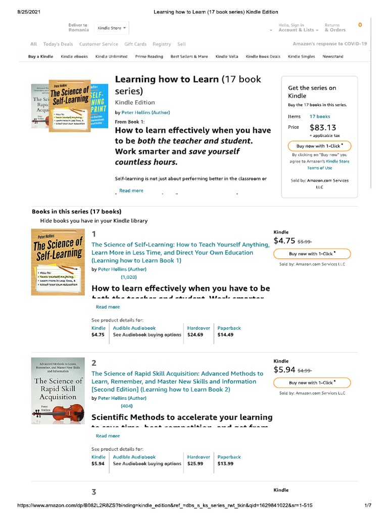 Learning How To Learn (17 Book Series) Kindle Edition | PDF