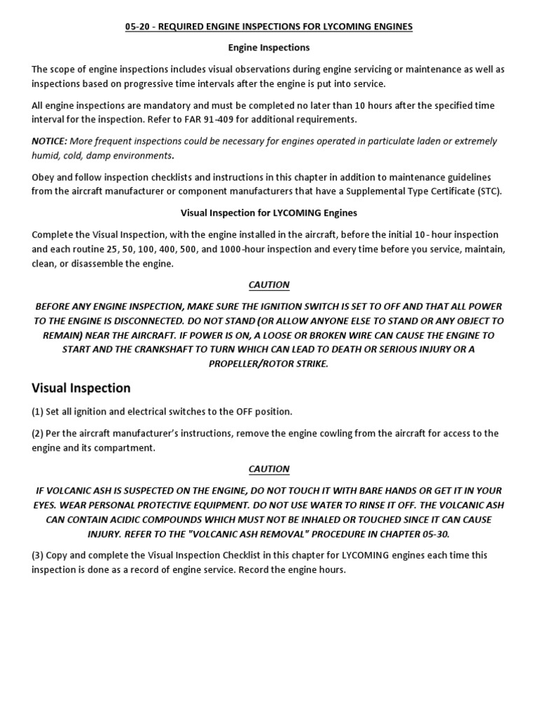 Lycoming Engine Inspection Guidelines | PDF | Electrical Connector ...