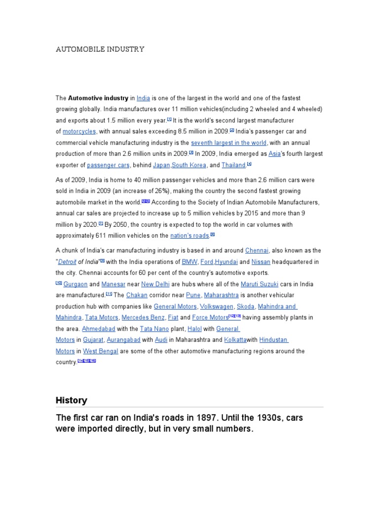 Automobile Industry Pdf Vehicle Industry Electric Vehicle
