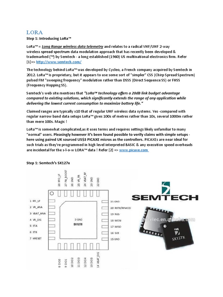 Step 1: Introducing Lora™ | PDF | Radio | Frequency Modulation