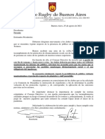 Nota a Los Presidentes de Los Clubes - Protocolos y Disposiciones a cumplir 