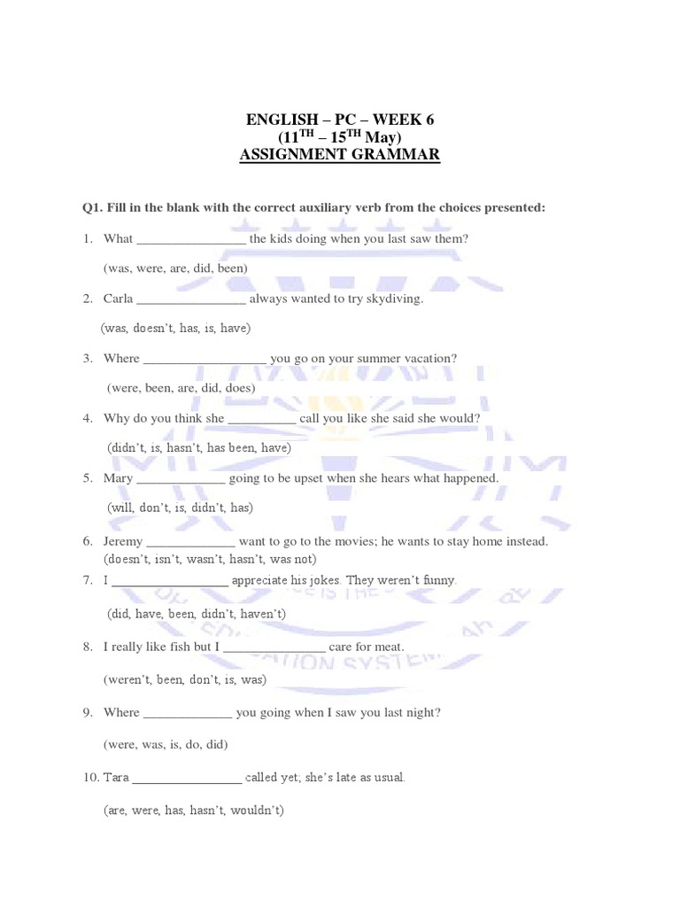 English Grammar Assignment | PDF | Syntax | Grammar
