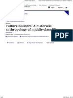 Culture Builders A Historical Anthropology of Middle-Class Life History of European Ideas Vol 13, No 6