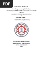 Download Stress Management among Bank Employees project report by Surbhi Kumari SN52171371 doc pdf