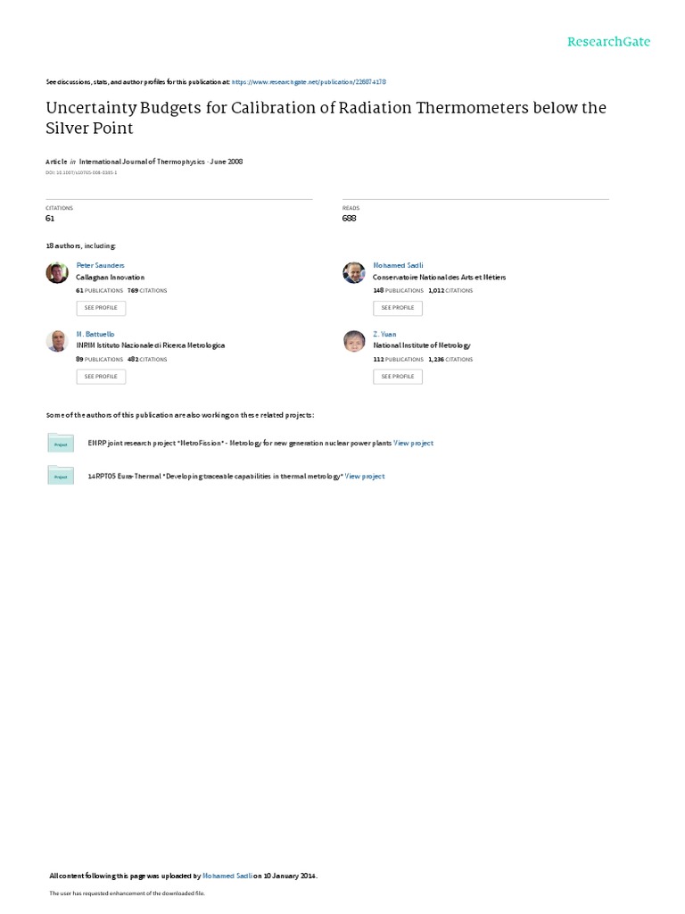 Uncertainty Budgets For Calibration of Radiation Thermometers Below The