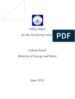 Policy Paper For The Electricity Sector