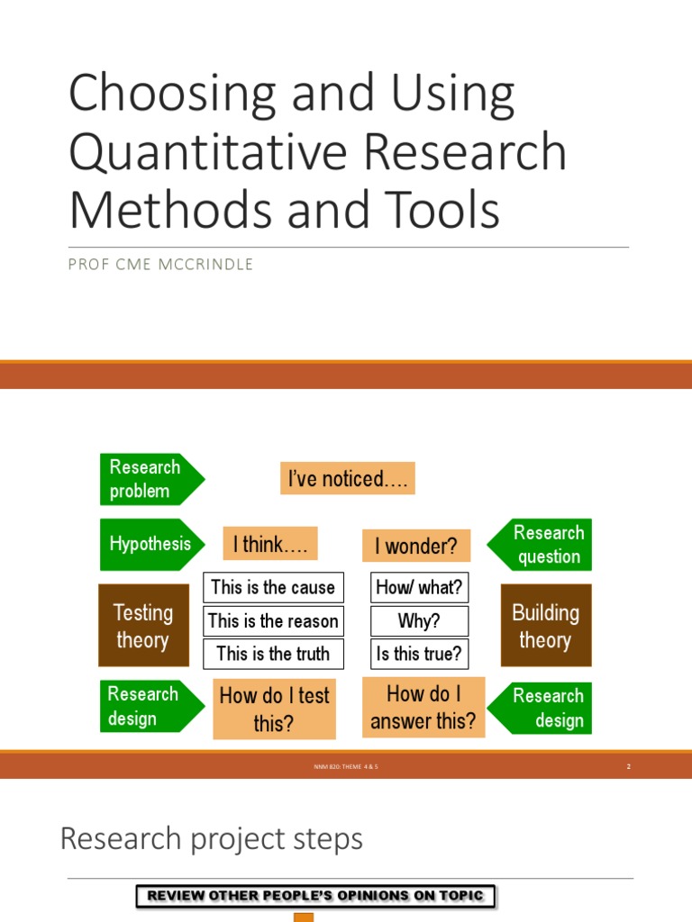 Choosing and Using Quantitative Research Methods and Tools | PDF ...
