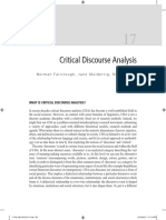 Critical Discourse Analysis: Norman Fairclough, Jane Mulderrig, Ruth Wodak