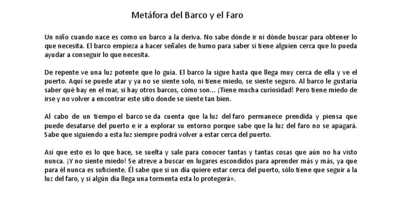 Metafora El Barco y El Faro | PDF