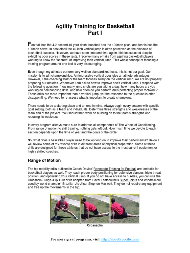 Agility Training For Basketball - Part1 | PDF | Sports