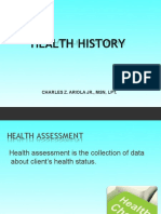 Health History: Charles Z. Ariola JR., MSN, LPT
