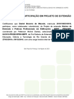 Certificado de Participação em Projeto de Extensão