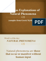 Myths As Explanations of Natural Phenomena