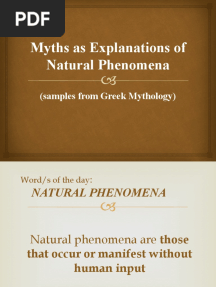 Myths As Explanations of Natural Phenomena