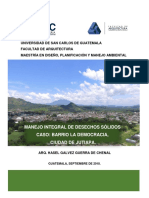 Manejo Integral de Desechos Sólidos Caso: Barrio La Democracia, Ciudad de Jutiapa