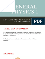General Physics 1: Lecture Viii: Newton'S Law of Motion