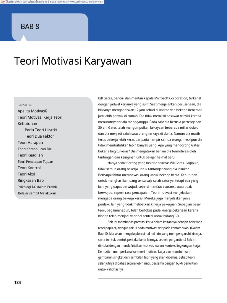 Chapter 8 Theories of Employee Motivation | PDF | Pengembangan Diri